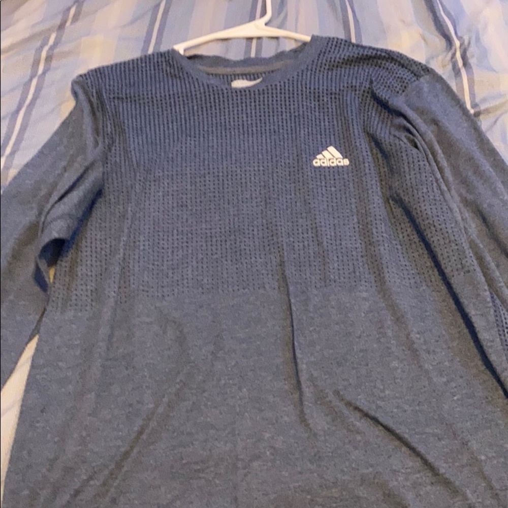 Gray Adidas Long Sleeve Tee
